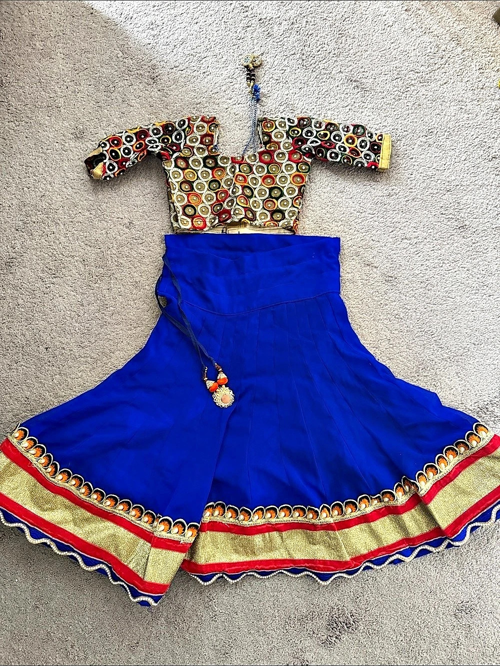 Blue Embroidered Lehenga